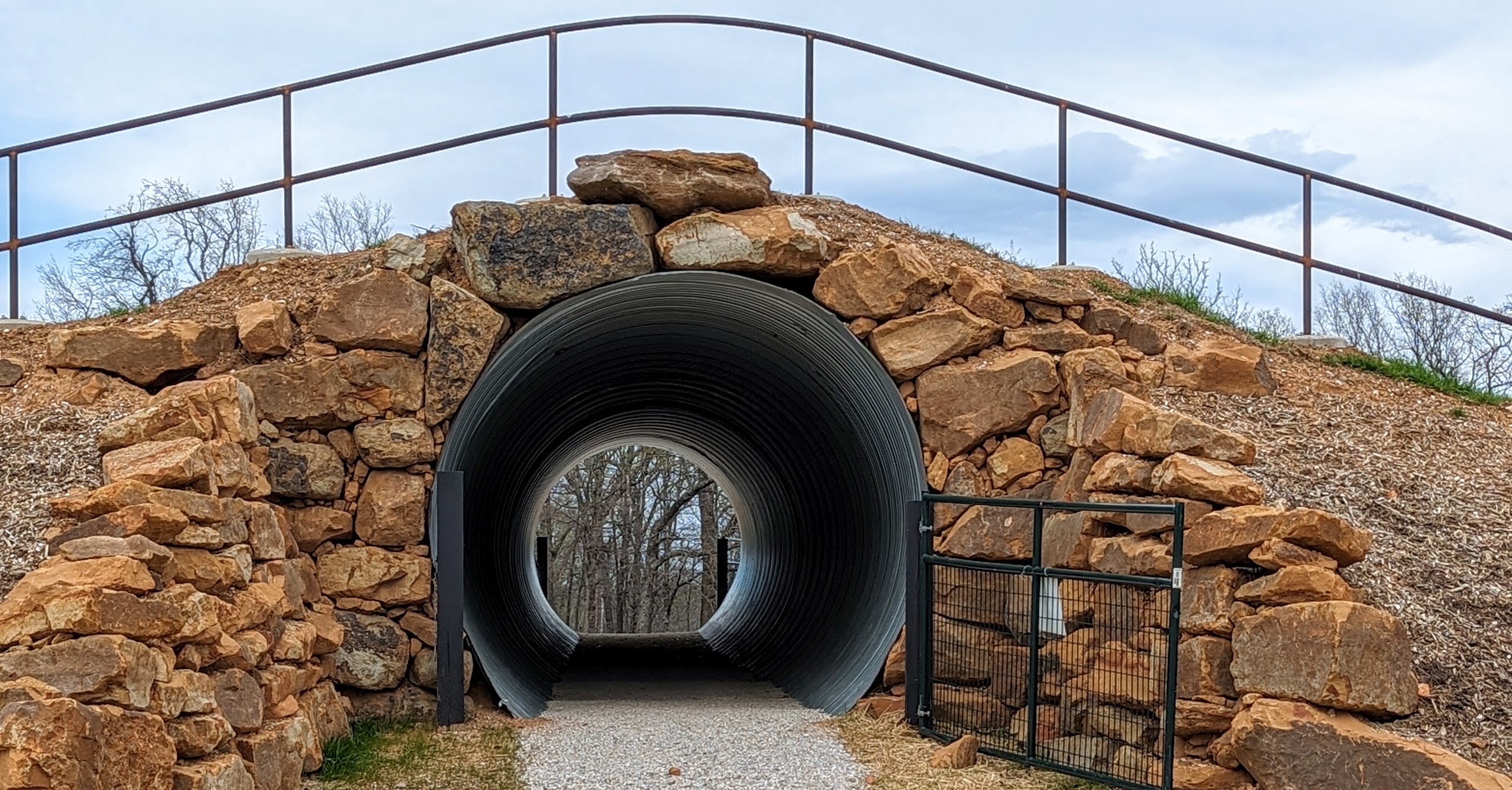 Close up image of a giant tunnel that is part of one of the off-road courses.